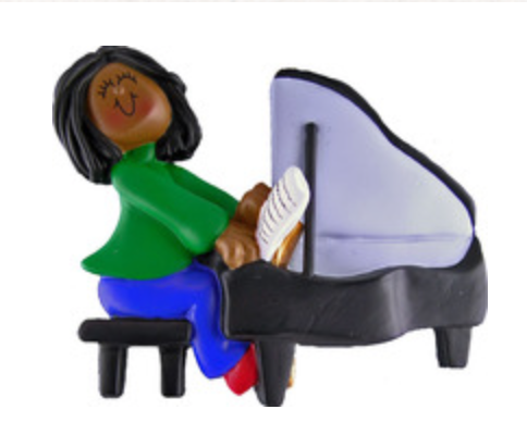 Female Piano Player Ornament