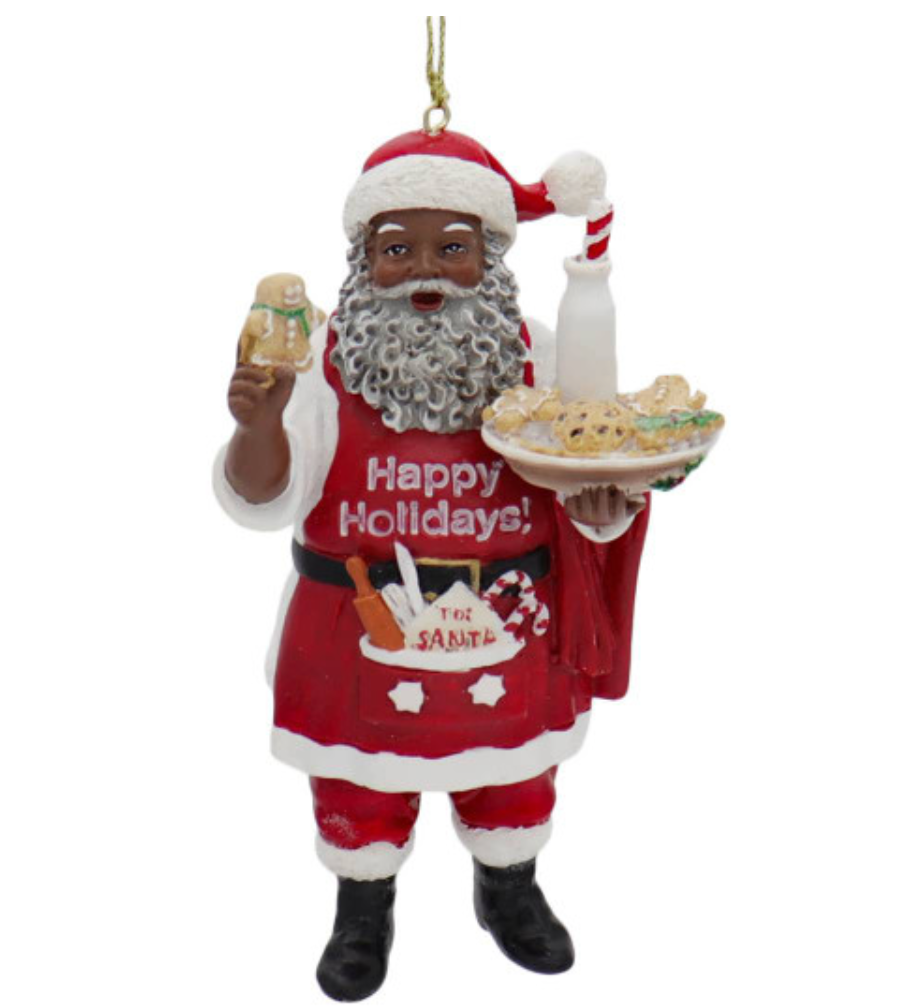 Kurt Adler Santa Ornament with Milk and Cookies