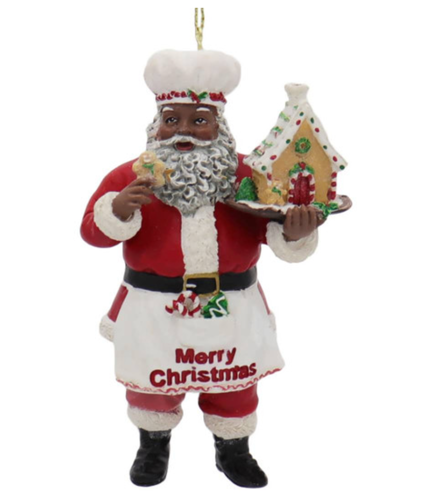 Kurt Adler Santa Ornament with Gingerbread House