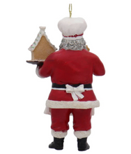 Load image into Gallery viewer, Kurt Adler Santa Ornament with Gingerbread House
