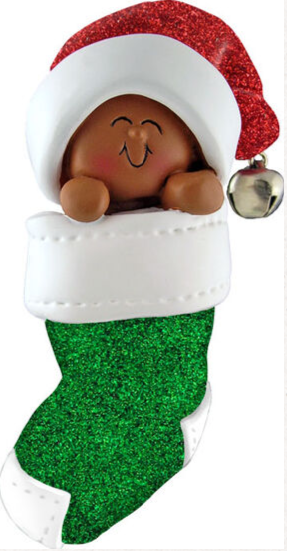 Baby in Christmas Stocking Ornament